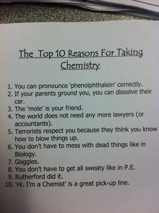 top 10 reasons to study chemistry
